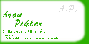 aron pikler business card